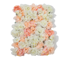 Customized Tangerine White Ivroy Three Colors Hydrangea Artificial Flower Wall Mat Panel Decoration