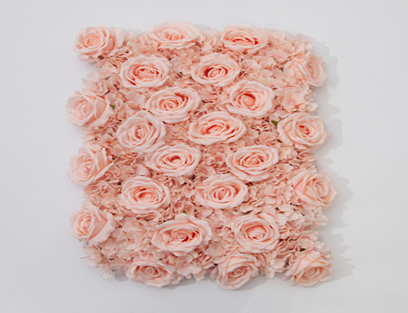 Pink Rose Hydrangea Flower Wall Mat Panel Backdrop Decoration