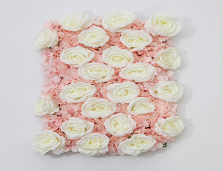 Artificial White Rose Pink Hydrangea Flower Wall Wedding Backdrop Decoration