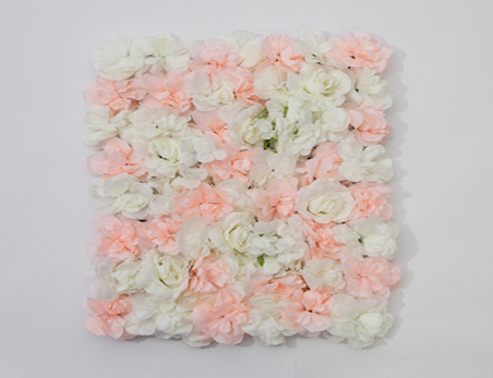 Customized Pink White Ivroy Three Colors Hydrangea Artificial Flower Wall Mat Panel Decoration