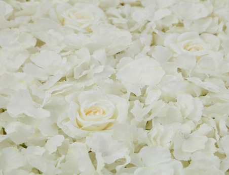 Backdrop Panel Roses Hydrangea Mat White Artificial Flower Wall