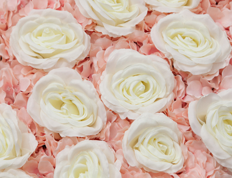 Artificial White Rose Pink Hydrangea Flower Wall Wedding Backdrop Decoration