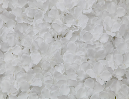 Customized Premium White Hydrangea Artificial Flower Wall Mat Panel