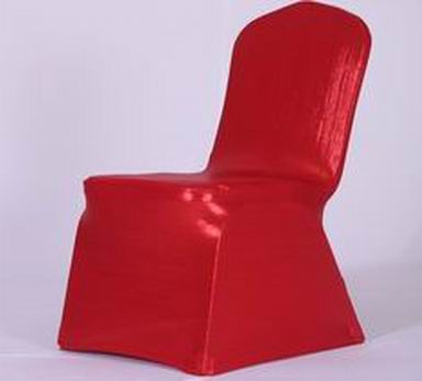 Metallic Red Glittering Shiny Premium Spandex Banquet Chair Cover