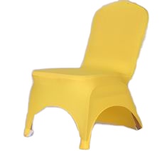 Yellow Stretch Spandex Banquet Chair Cover with Foot Pocket