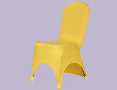 Yellow Stretch Spandex Banquet Chair Cover with Foot Pocket