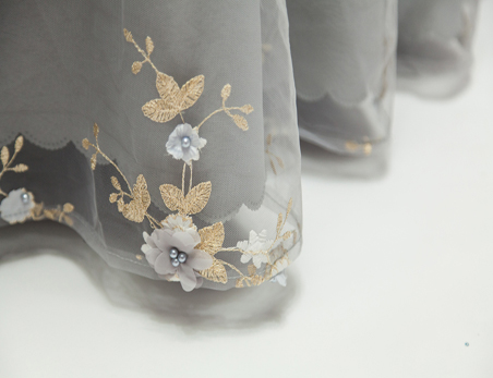 Chiffon Flower Embroidery Wedding Banquet Table Cloth