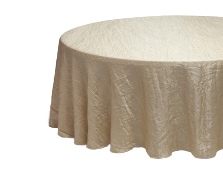 Customized Size Round Crinkle Crushed Taffeta Banquet Tablecloth