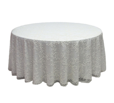 White Embroidery Table Cloth with Shiny Sequins