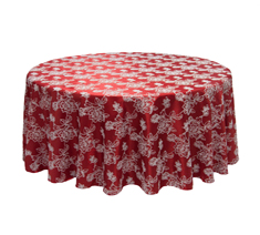 Red Embroidery Round Wedding Banquet Table Cloth