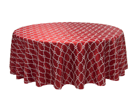 Red Embroidery Round Wedding Banquet Table Cloth