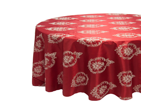 Red Embroidery Round Wedding Banquet Table Cloth