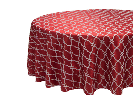 Red Embroidery Round Wedding Banquet Table Cloth