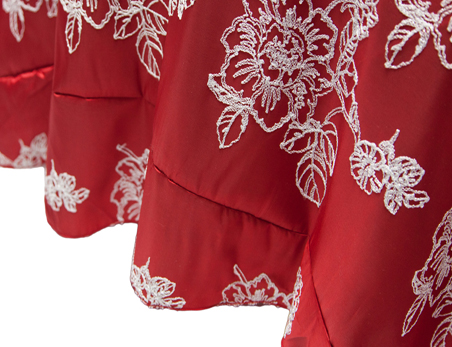 Red Embroidery Round Wedding Banquet Table Cloth