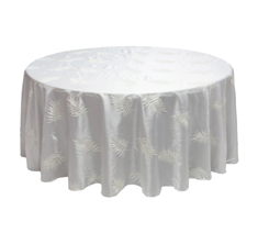 Big Leaves Embroidery Taffeta Wedding Banquet Table Cloth