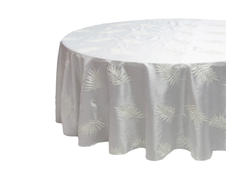 Big Leaves Embroidery Taffeta Wedding Banquet Table Cloth