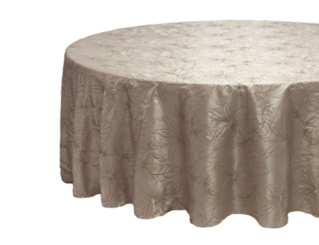 Flower Embroidery Round Wedding Banquet Table Cloth