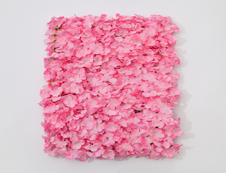 Pink Hydrangea Artificial Flower Wall Mat Panel for Wedding Decoration