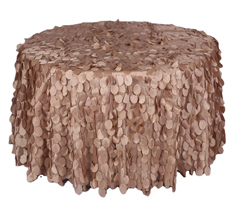 Customized Size Round Brown Petal Nylon Polyester Banquet Tablecloth