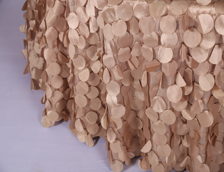 Customized Size Round Brown Petal Nylon Polyester Banquet Tablecloth