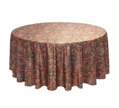 Round High Quality Printed Satin Table Cloth Wedding Decoration