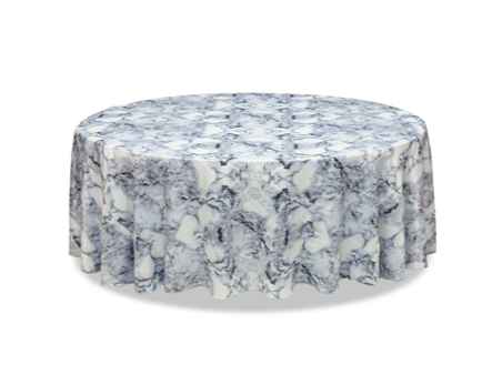 Poppy Flower Print on Satin Round Table Cloth