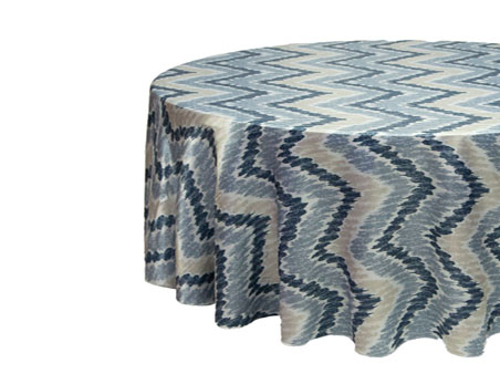 Chevron Design Printed Round Satin Table Cloth