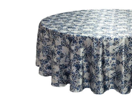 Customized Size Printed Round Satin Table Cloth