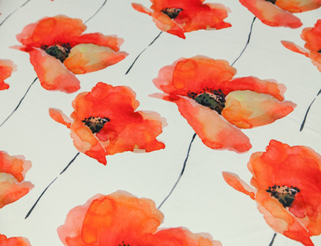 Big Flower Print on Satin Round Table Cloth