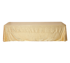 Customized Size Premium Rectangular Gold Sequin Table Cloth