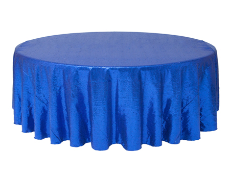 Customized High Quality Round Royal Blue Sequin Table Cloth