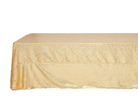 Customized Size Premium Rectangular Gold Sequin Table Cloth