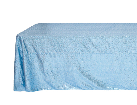 Customized Size Premium Rectangular Sky Blue Sequin Table Cloth