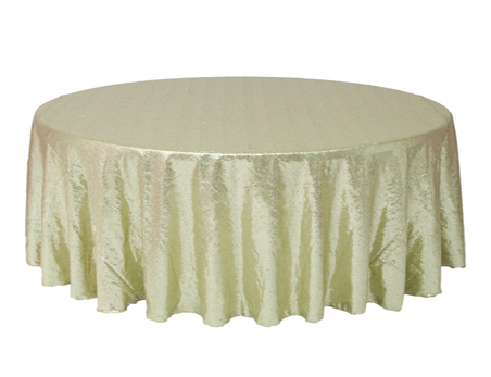 Customized Size Premium Round Khaki Sequin Table Cloth