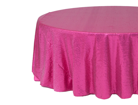 Customized Size Premium Round Fuchsia Sequin Table Cloth