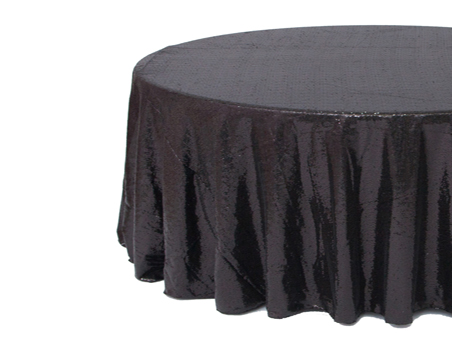 Customized Size Premium Round Black Sequin Table Cloth