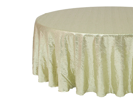 Customized Size Premium Round Khaki Sequin Table Cloth