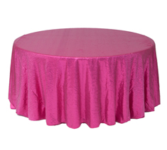 Customized Size Premium Round Fuchsia Sequin Table Cloth