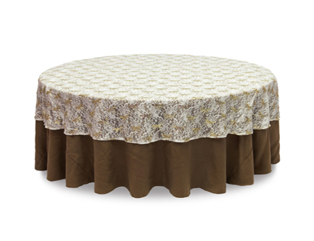 Customized Size Premium Round Butterfly Sequin Mesh Embroidery Table Cloth