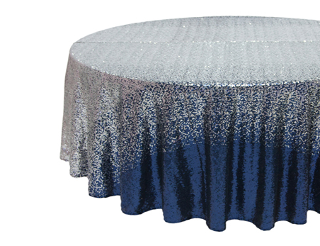 Customized Size Premium Round Shiny Two-color Sequin Table Cloth with Gradient Effect