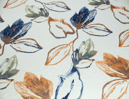 Big Leaves Print on Satin Round Table Cloth