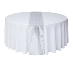 12''X108'' White Premium Sequin Table Runner