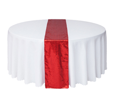 12''X108'' Red Premium Sequin Table Runner