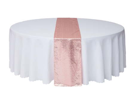 12”X108” Peach Pink Premium Sequin Table Runner