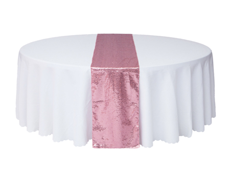 12”X108” Pink Premium Sequin Table Runner