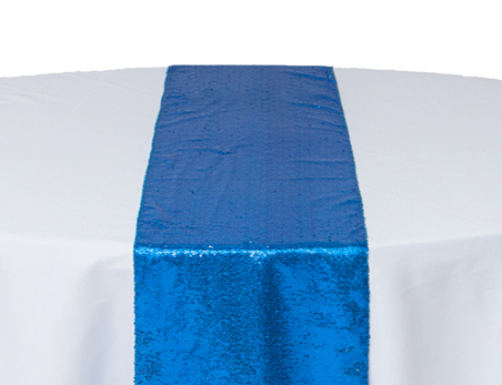 12”X108” Blue Premium Sequin Table Runner