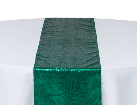 12”X108” Green Premium Sequin Table Runner