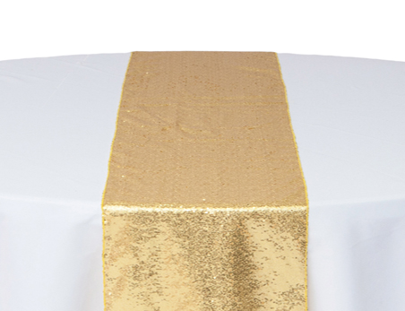 12”X108” Gold Premium Sequin Table Runner