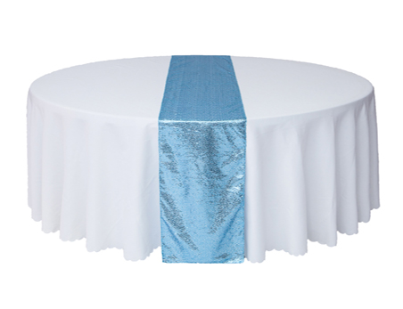 12”X108” Sky Blue Premium Sequin Table Runner