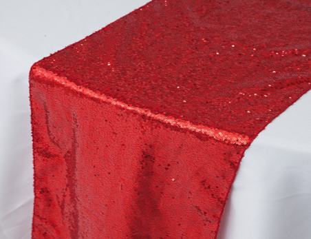 12”X108” Red Premium Sequin Table Runner